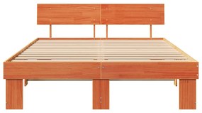 Estrutura da Cama com cabeceira Castanho-mel 140 x 200 cm