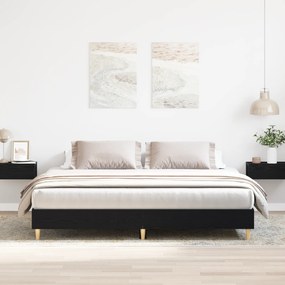 Estrutura de Cama Carvalho Preto 200x200 cm Madeira de Engenharia