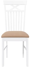 Cadeiras de jantar com almofadões 2 pcs madeira maciça branco