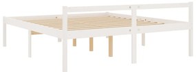 Cama para idosos super king size 180x200 cm pinho maciço branco