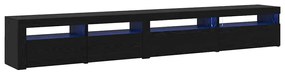 Conjunto de Cabinet de TV vidaXL 3 Peças com Luzes LED Carvalho Preto