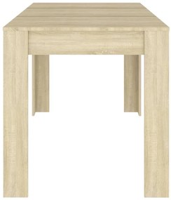 Mesa de jantar 140x74,5x76 cm contraplacado cor carvalho sonoma