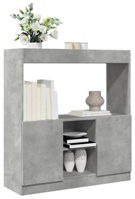 Armário alto 92x33x100 cm derivados de madeira cinzento cimento