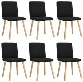 Cadeiras de jantar 6 pcs tecido preto