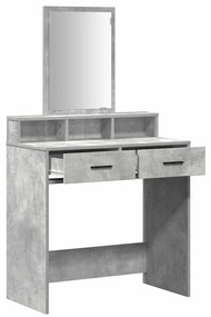 Espaço para Maquiagem com Gavetas Cinza Concreto 79x41x140 cm