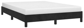 Estrutura de cama sem colchão 140x190 cm veludo preto