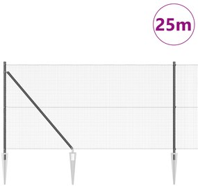 Conjunto de Poste de Cerca Cinza Conjunto de 2 Cinza Aço Médio