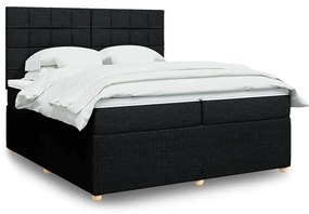 vidaXL Cama com molas/colchão 200x200 cm tecido preto