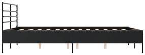 Estrutura de cama 150x200 cm derivados de madeira/metal preto