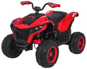 Moto 4 elétrica para crianças 12V 4x4 Fast Wheel, Controle remoto, Rodas Espuma EVA, assento couro ecológico Vermelha