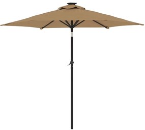 Guarda-sol de jardim com poste de aço 225x225x212 cm