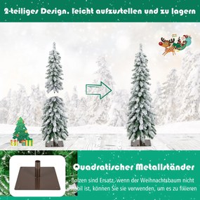 Árvore de Natal artificial de 150 cm de altura com 334 pontas de galhos de PVC e 150 luzes LED