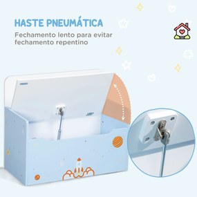 Baú Infantil 2 em 1 Baú de Armazenamento Organizador de Brinquedos para Crianças acima de 18 Meses com Tampa de Fechamento Seguro para Dormitório Sala