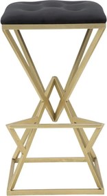 BANCO DE BAR PIRAMID 40X40X75 CM DOURADO E PRETO