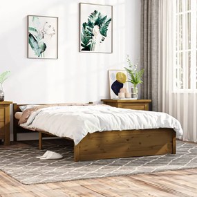 vidaXL Estrutura cama pequena de casal 120x190 cm madeira castanho-mel