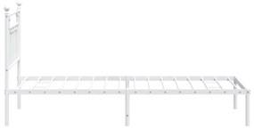 Estrutura de cama com cabeceira 90x200 cm metal branco