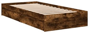 Estrutura de cama c/ gavetas derivados madeira carvalho fumado