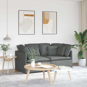 vidaXL Sofá modular com almofadas tecido cinzento-escuro