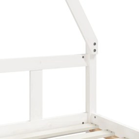 Estrutura de cama infantil 90x200 cm pinho maciço branco