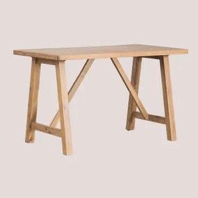Mesa Alta Retangular 160x90 Cm Em Madeira De Acácia Dubai Castanho Acácia Rústico - Sklum