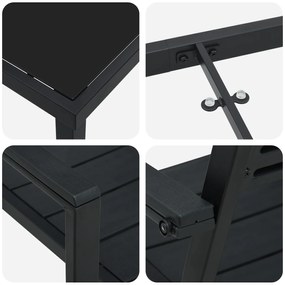 Conjunto de Jantar de 5 Peças Preto HDPE