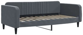 Sofá-cama c/ gavetão/colchões 100x200 cm veludo cinzento-escuro