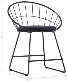 Cadeiras jantar c/ assentos em couro artificial 4 pcs aço preto