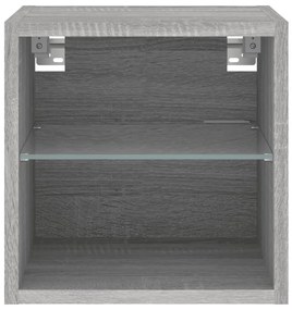 Móvel de parede p/ TV c/ luzes LED 30x28,5x30cm cinzento sonoma