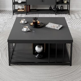 ****  
Mesa de Centro Zenn – Antracite e Preto – 90x90x40 cm

**