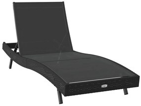 Espreguiçadeira 2 pcs Preto 40 x 40 x 40.5 cm Rattan Sintético