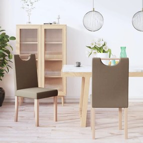 vidaXL Cadeiras de jantar 2 pcs tecido cinzento-acastanhado
