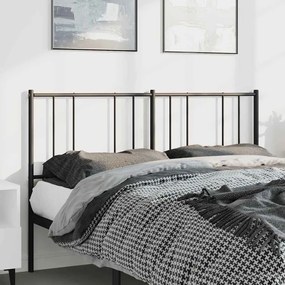 vidaXL Cabeceira de cama 150 cm metal preto