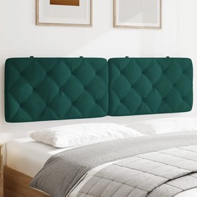 vidaXL Almofadão de cabeceira 180 cm veludo verde-escuro