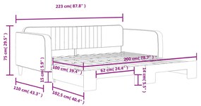 Sofá-cama com gavetão 100x200 cm veludo azul