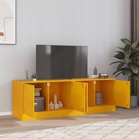 Móveis de TV 2 pcs 67x39x44 cm aço amarelo mostarda