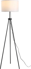 HOMCOM Candeeiro de Pé Moderno Candeeiro de Pé para Sala de Estar com Ecrã Redondo Tripé e Suporte para Lâmpada E27 Ø37x152 cm Branco e Preto | Aosom Portugal