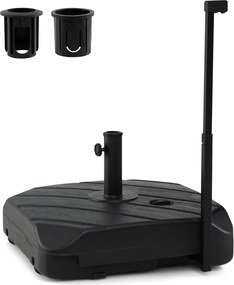 Base para guarda-sol com haste telescópica reabastecível com água e areia (95 kg), com rodas, para postes de 38-48 mm, para jardim, terraço, pátio e p