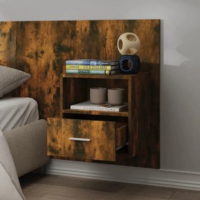 Mesa de cabeceira de montagem na parede cor carvalho fumado