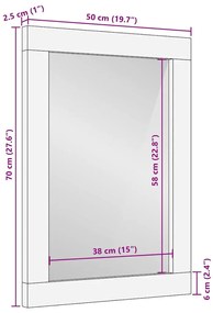 Espelho de banheiro com espelho Marrom, prata 50 x 2.5 x 70 cm