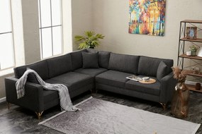 Sofá de Canto Berlin – Antracite Dourado – 258 x 258 cm