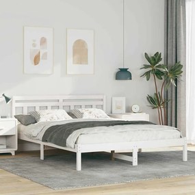 vidaXL Estrutura da Cama Branco 160 x 200 cm Madeira de pinho maciça