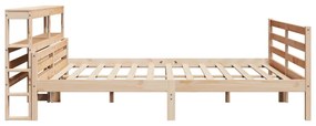 Estrutura de cama com cabeceira 200x200 cm pinho maciço