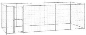 vidaXL Canil de exterior 12,1 m² aço galvanizado