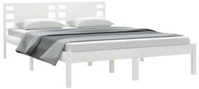 Cama sem colchão 120x200 cm madeira de pinho maciça branco