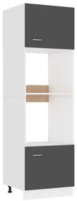 vidaXL Armário para micro-ondas “Lyon” 60x57x207 cm cinza