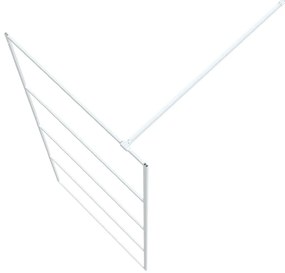Divisória de chuveiro branco 90x195 cm vidro ESG transparente