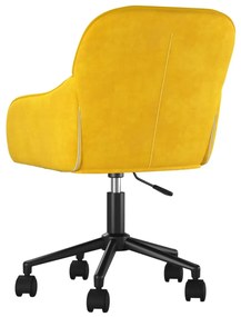 Cadeiras de jantar giratórias 2 pcs veludo amarelo