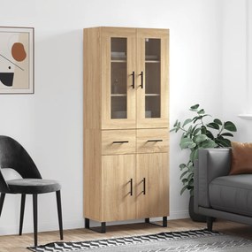 vidaXL Armário alto 69,5x34x180 cm derivados de madeira cor sonoma