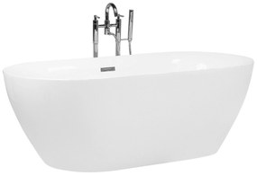 Banheira autónoma oval 150 cm em branco CARRERA Beliani