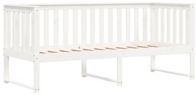 Sofá-cama 80x200 cm madeira de pinho maciça branco